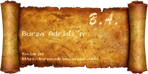 Burza Adrián névjegykártya