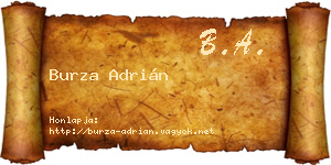 Burza Adrián névjegykártya